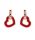 BRONZALLURE Orecchini Pendenti Con Doppio Elemento Smaltato Cuore e Maglia Ovale WSBZ02298.RED