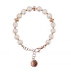 BRONZALLURE Bracciale con Rondelle Etoile e Perle Cerchiate d'Acqua Dolce Bianche WSBZ02272.WPRL