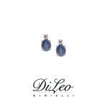 DI LEO Orecchini con diamanti ct compl. 0,04 oro bianco 18 KT e zaffiro Daydream53/01