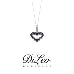 DI LEO Girocollo con diamanti ct compl. 0,03 oro bianco 18 KT e zaffiro Daydream61/01