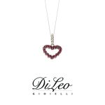 DI LEO Girocollo con diamanti ct compl. 0,03 oro bianco 18 KT e rubino Daydream61/02