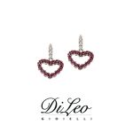 DI LEO Orecchini con diamanti ct compl. 0,10 oro bianco 18 KT e rubino Daydream62/02